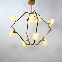 9 Light Post Modern Metal with Glass Peach Chandelier Lamp for the Bedroom / Canteen Room / Bar / Coffee Room Decorate Pendant Lamp