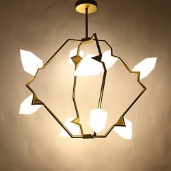 9 Light Post Modern Metal with Glass Peach Chandelier Lamp for the Bedroom / Canteen Room / Bar / Coffee Room Decorate Pendant Lamp