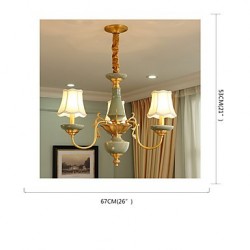 All Copper Chandelier Jade Decorative Living Room Chandelier OP0