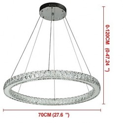 Dimmable LED Ring Ceiling Pendant Lights Modern Chandeliers Lighting Indoor Light Lamp with Remote Control