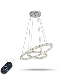 LED Modern Crystal Chandeliers Indoor Pendant Light Ceiling Lamp Lighting Fixtures Dimmable with Remote Control