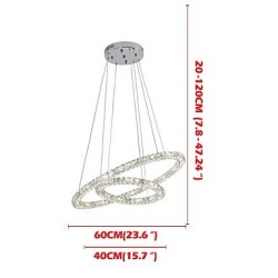 LED Modern Crystal Chandeliers Indoor Pendant Light Ceiling Lamp Lighting Fixtures Dimmable with Remote Control