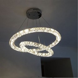 LED Modern Crystal Chandeliers Indoor Pendant Light Ceiling Lamp Lighting Fixtures Dimmable with Remote Control