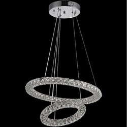 LED Modern Crystal Chandeliers Indoor Pendant Light Ceiling Lamp Lighting Fixtures Dimmable with Remote Control