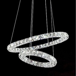 LED Modern Crystal Chandeliers Indoor Pendant Light Ceiling Lamp Lighting Fixtures Dimmable with Remote Control