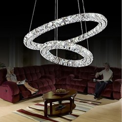 LED Modern Crystal Chandeliers Indoor Pendant Light Ceiling Lamp Lighting Fixtures Dimmable with Remote Control