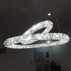 LED Modern Crystal Chandeliers Indoor Pendant Light Ceiling Lamp Lighting Fixtures Dimmable with Remote Control