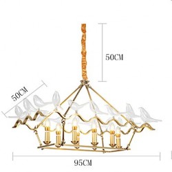 Modern/Contemporary Brass Feature for Designers Metal Living Room Dining Room Study Room/Office Chandelier