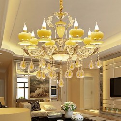 European Style Atmosphere Zinc Alloy Crystal Living Room Bedroom Home Chandelier A