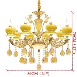 European Style Atmosphere Zinc Alloy Crystal Living Room Bedroom Home Chandelier A