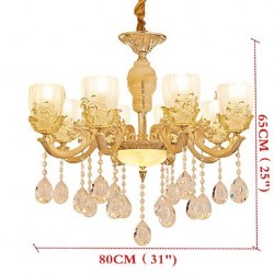 European Style Atmosphere Zinc Alloy Crystal Living Room Bedroom Home Chandelier B