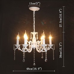 Chandelier Modern Crystal Mini Candle Style Iron Lamp Restaurant Study / Office Children's Room Lamps