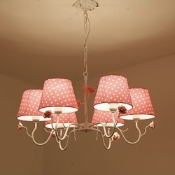 Chandelier Artistic Country Painting Feature for Designers Metal Bedroom Girls Room Shops/Cafes 6 Bulbs