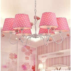 Chandelier Artistic Country Painting Feature for Designers Metal Bedroom Girls Room Shops/Cafes 6 Bulbs