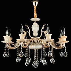 Traditional/Classic Zinc Alloy Feature for Crystal Mini Style Metal Bedroom Dining Room Study Room/Office Hallway 8 Bulbs Chandelier