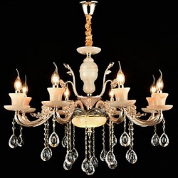 Traditional/Classic Zinc Alloy Feature for Crystal Mini Style Metal Bedroom Dining Room Study Room/Office Hallway 8 Bulbs Chandelier