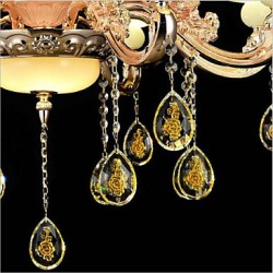 Traditional/Classic Electroplated Feature for Crystal Mini Style Metal Living Room Bedroom Dining Room Entry Hallway 8 Bulbs Chandelier