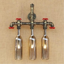 9W G4 BGB013 Retro Industrial Wind Switch Led Water Bottle Wall Lamp Wall Light Grey