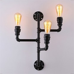 Vintage Industrial Pipe Wall Lights Black Creative Lights Restaurant Cafe Bar Decoration lighting With 3 Light Painted Finish