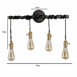 Vintage Industrial Pipe Wall Lights With switch Creative Lights Restaurant Cafe Bar Decoration lighting With 4 Light Painted Finish