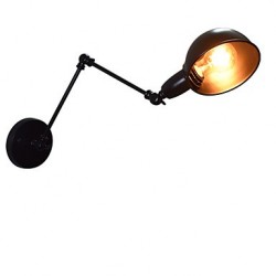 40W E27 Iron Wall Lamp Foldable Black Simple Retro Wall Lamp Single Head Decorative Wall Lamp European Style