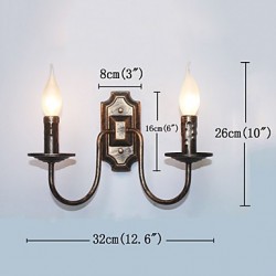 Retro Simple Wall Lamp Corridor Hallway Double Head Lamp Bedroom Living Room Wall Lamp Lighting