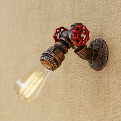 40W E26/E27 Country Retro Painting Feature for Mini Style Bulb Included,Ambient Light Wall Sconces Wall Light