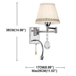 Modern/Contemporary Rustic/Lodge Modern/Comtemporary Country Chrome Feature for Crystal Swing Arm Wall Lamp