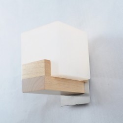 Simple Wall Lamp Bedside Desk Lamp With Glass Shade and Solid Wood for Bedroom Dresser Living Room Baby Room College Dorm Coffee Table Bookcas