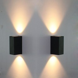 Outdoor Waterproof IP65 LED Wall Lamps With 2pcs*3W Warm white LED Bulbs 85-265V