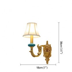 E12/E14 Simple Country Traditional/Classic Brass Feature for Mini Style Bulb Included,Uplight Wall Sconces Wall Light