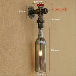 3W E27 With Switch Smoke Gray Water Bottle Wall Lamp Wall Light