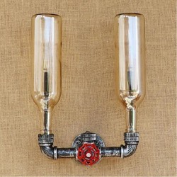 6W E27 Retro Industrial Wind Switch Led Water Bottle Wall Lamp Wall Light Amber