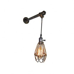 Max 60W Loft vintage Wall Lights With switch Industrial Edison Fashion Simplicity Wall Sconce Metal Base Cap