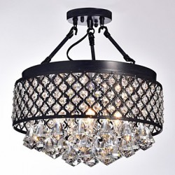 MAX:60W Traditional/Classic Crystal Painting Metal Flush Mount Living Room / Bedroom / Dining Room / Study Room/Office / Entry