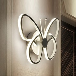 Modern LED Wall Lights Butterfly Shape Creative Metal Acrylic Living Room Hallway Bedroom Hotel rooms Bedside Lamp