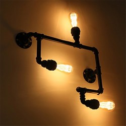 3 Heads Vintage Industrial Pipe Wall Lights Black Creative Lights Restaurant Cafe Bar Decoration lighting