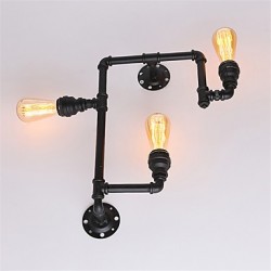 3 Heads Vintage Industrial Pipe Wall Lights Black Creative Lights Restaurant Cafe Bar Decoration lighting