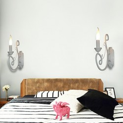 E12/E14 Candle Lamp Bedside Lamp Wall Lamp Iron Corridor Creative Pastoral Mirror Lamp