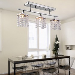 Linear Chandelier Island Light Crysal 3 Lights