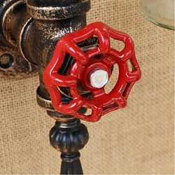 6W E27 American - Themed Restaurant Bar Iron With Switch Water Pipe Wine Bottle Wall Lamp Amber