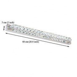 26.8Inch Long High Quality 18W LED Mirror Lamp Bathroom Lights 100-240V Metal and Crystal Wall Light