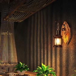 Single Head Industrial Vintage Retro Wooden Metal Painting Color Wall lamp for the Home / Hotel / Corridor Decorate Wall Light