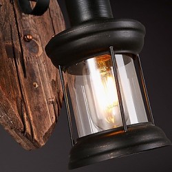 Single Head Industrial Vintage Retro Wooden Metal Painting Color Wall lamp for the Home / Hotel / Corridor Decorate Wall Light