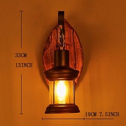 Single Head Industrial Vintage Retro Wooden Metal Painting Color Wall lamp for the Home / Hotel / Corridor Decorate Wall Light