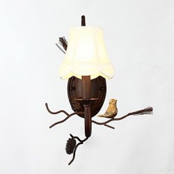 North Amercian Vintage Metal with Resin Bird and Pine Cone Wall Lamp Fit for the Living Room / Dining Room Wall Light