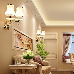 E14 Modern/Contemporary Electroplated Feature for CrystalAmbient Light Wall Sconces Wall Light