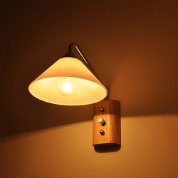 Simple Wall Lamp Bedside Desk Lamp With Glass Shade and Solid Wood for Bedroom Dresser Living Room Baby Room College Dorm Coffee Table Bookcas