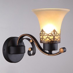 Single Head Amercian Countryside Vintage Metal with Glass Wall Lamp for the Canteen Room / Living Room / Entry / Foyer Decorate Wall Lamp