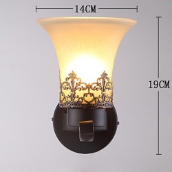 Single Head Amercian Countryside Vintage Metal with Glass Wall Lamp for the Canteen Room / Living Room / Entry / Foyer Decorate Wall Lamp